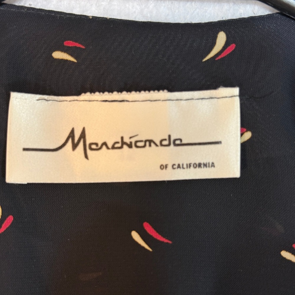 Vintage Marchionda of California 80s Black Sheer Abstract Midi Dress Belted L - Picture 2 of 9